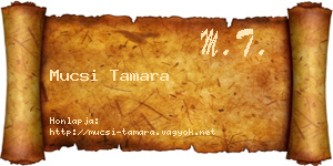 Mucsi Tamara névjegykártya